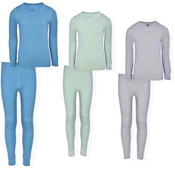 NEW ATLETIC WORKS BOYS THERMAL WAFFLE Pajama 3 sets XXl -18 - Picture 1 of 12